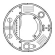 Mechanical letter O engraving PNG illustration