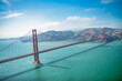 Aerial view of Golden Gate Bridge in San Francisco