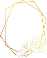 Wall Mural - Luxury gold floral geometric frame