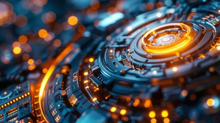 Poster - Highly detailed close-up of a futuristic sensor, with an emphasis on technology and innovation