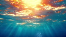 Water Surface And Sunlight Underwater Looping Animation Background