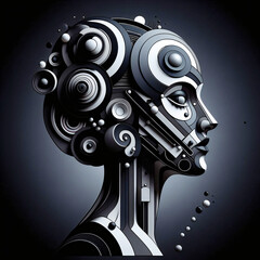 Sticker - futuristic portrait of a woman