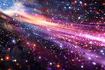 Poster - Glittering particles suspended in space background