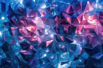 Poster - abstract 3D glowing geometric elements background