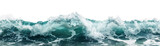 Fototapeta  - Turquoise ocean waves cresting with foam isolated on transparent background