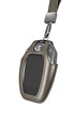 Car remote control key in lather case realistic 3d render on white