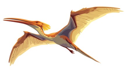 Wall Mural - clipart vector illustration of a flying dinosaur, pterodactyl.