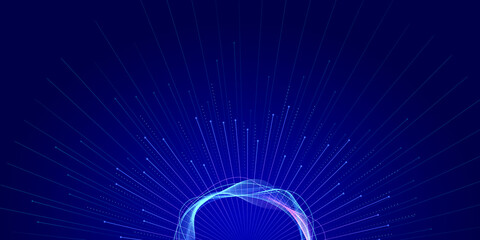 Aufkleber - abstract image of information network on dark blue background. technological background for design o
