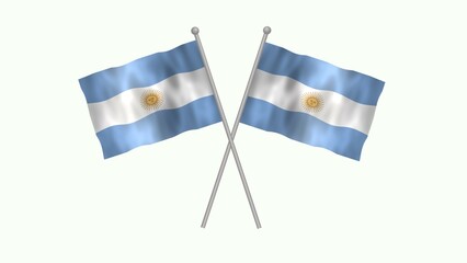 Wall Mural - Cross table flag of Argentina, Argentina Cross table flag waving in the wind on White Background. Argentina Flag, Flag of Argentina.