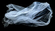 Flaying wedding white Bridal veil isolated on black background. 