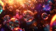 Bubbles fragile life ends iridescent pieces scattering in a silent explosion of soapy sheen