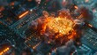 Crypto firestorm depicting Bitcoin in literal combustion reflecting market turmoil
