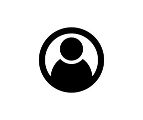 Poster - User profile login or access authentication icon button in circle. People, account sign vector design and illustration. 
