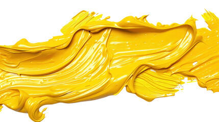 Poster - Yellow paint brush strokes transparent background