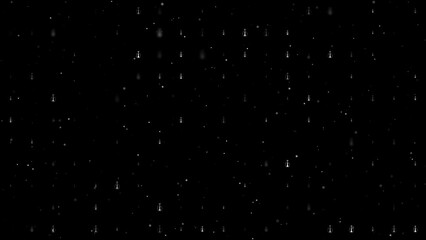 Poster - Template animation of evenly spaced hookah symbols of different sizes and opacity. Animation of transparency and size. Seamless looped 4k animation on black background with stars