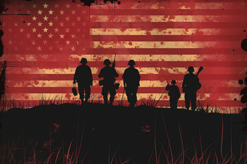 Wall Mural - Proud to be an American: Memorial Day vector illustration art for patriotic celebrations. Generative AI