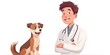 © Wuttichai - Friendly Veterinarian Character Caring for Pets and Animals on White Background with Copy Space