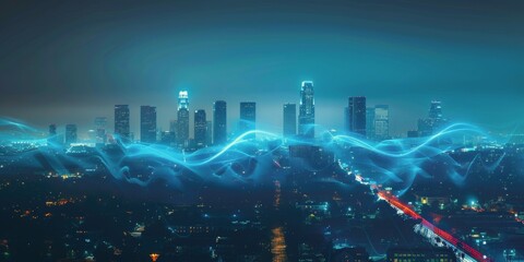 Poster - Luminous Cityscape at Night