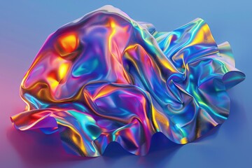 Poster - Abstract metallic holographic colored shape
