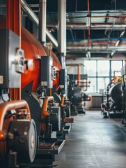 Poster - Modern boiler room with gas boilers, industrial heating.