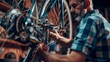 Bicycle repair in the workshop generative ai