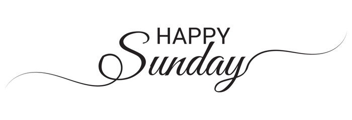 Canvas Print - happy sunday letter calligraphy banner.  vector illustration .EPS 10
