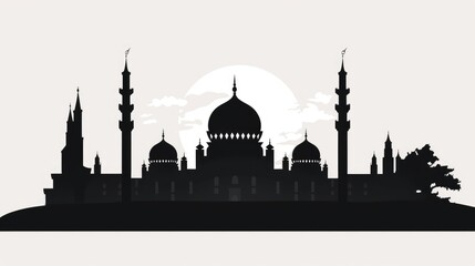 Canvas Print - silhouette of the mosque