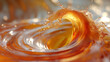 Abstract close-up shot of swirling, colorful liquids in motion, with highlight intricate patterns and textures. Generative AI