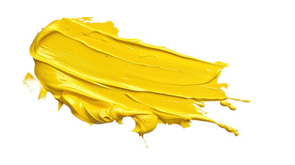Poster - Yellow paint brush strokes transparent background