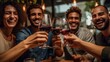 © MP Studio - Friends Toasting Wine Glasses Together