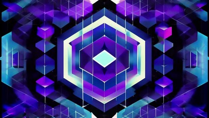 Poster - A shimmering grid of intricate cubes emanating a powerful energy and inviting exploration.