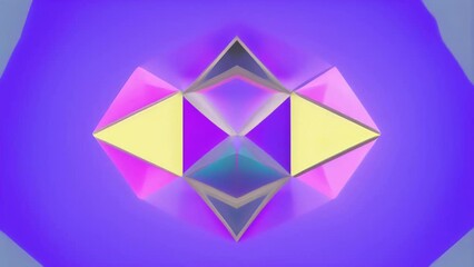Poster - The boundaries between objects and space dissolve as pastelcolored geometric shapes blend seamlessly into each other.