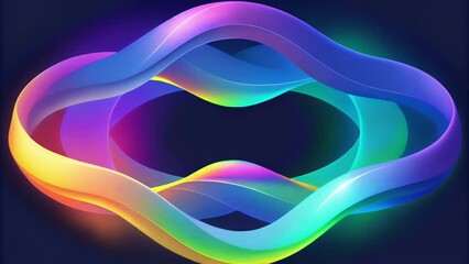 Poster - Vibrant ribbons of holographic energy pulse and radiate outward creating a dynamic and everchanging display of iridescent waves.