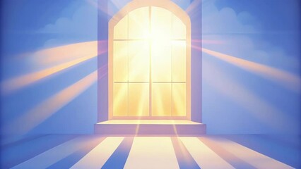 Poster - A hazy array of sunbeams filtering through a dusty window filling the room with an otherworldly glow.