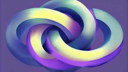 Poster - A series of twisted interlocking shapes that seem to stretch and distort the space around them.