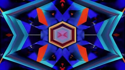 Poster - A mesmerizing kaleidoscope of mirrored shapes reflecting an endless number of parallel dimensions.