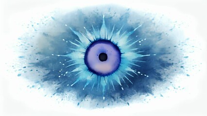 Poster - A burst of energy captured in bursts of splattered ink frozen in time on a white canvas.