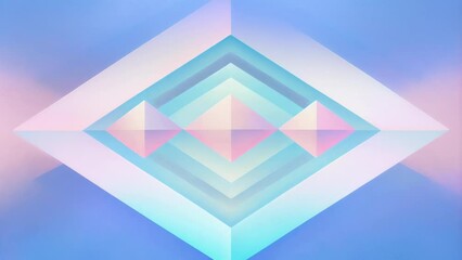 Aufkleber - A tranquil calming scene of intersecting pastel blue and pink rhombuses creating a sense of movement.