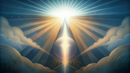 Poster - A captivating display of light and shadow with rays creating intricate patterns and shapes.