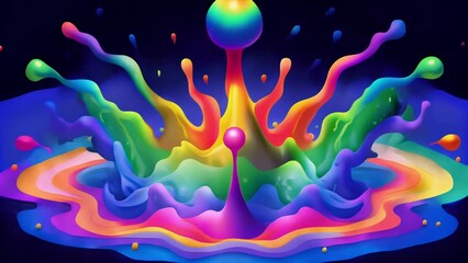 Poster - A psychedelic explosion of liquid colors spreading and merging across the spectrum in a psychedelic dance.