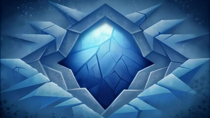 Aufkleber - The frozen fractures create a layered effect like a window into the hidden depths beneath the surface.