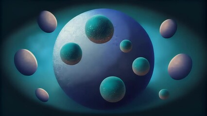 Aufkleber - A composition of dimensional dots appearing as if they are floating in a void their placement creating a sense of vastness and endlessness.