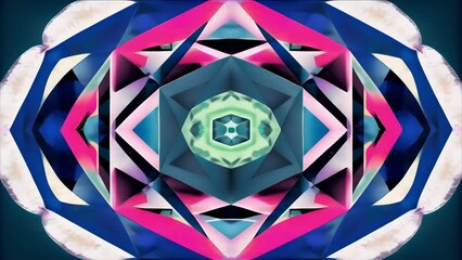 Poster - A study of geometric repetition and symmetry captured within the abstract world of geode geometry.