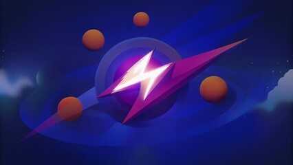 Aufkleber - A dynamic and constantly shifting composition of shapes and colors capturing the kinetic energy and movement of a sonic boom.