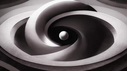 Wall Mural - A simple black and white image that seems to twist and bend drawing the viewer into its depths.