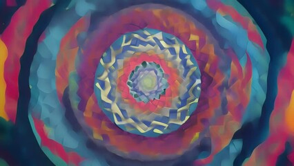Poster - A mosaic masterpiece of tiny tiles creating a rainbow swirl of intricate designs.