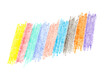 Multicolored hand drawn patterns isolated on white background. Hand drawn colored pencils.
