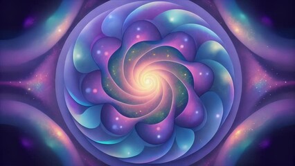 Poster - A kaleidoscopic universe of holographic haze where each swirl reveals a different dimension.