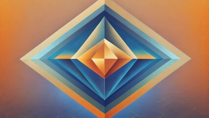 Poster - A geometric abstract painting with clean crisp lines and a grainy textured background for added dimension.