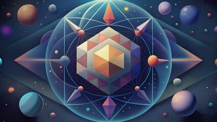Aufkleber - A celestial display of geometric shapes and patterns inviting us to contemplate the beauty of the universe.